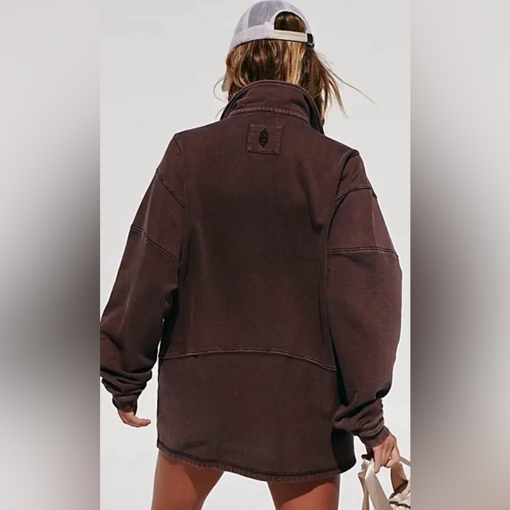 FREE PEOPLE Work It Out Pullover -‎ Black Walnut - Picture 2 of 11